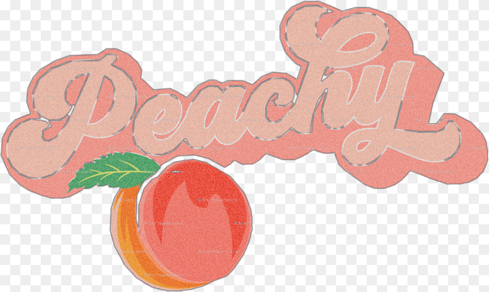 Peachy Vintage Retro Cute Aesthetic Typography Peach 70s Font, Food, Fruit, Plant, Produce Png Image