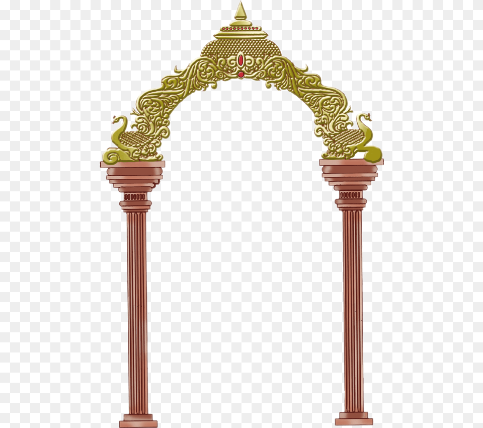 Peacock Clipart Colour Frame Temple Arch, Architecture Free Png