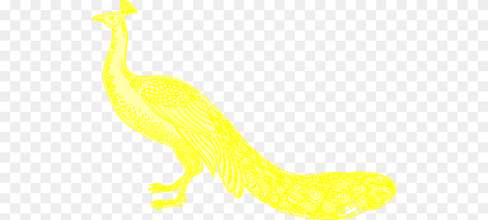 Peacock Clipart Yellow Yellow Peacock, Animal, Dinosaur, Reptile, Bird Free Png Download