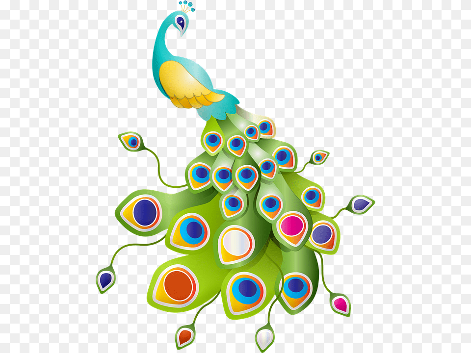 Peacock Colorful Feathers Bird Plumage Nature, Art, Graphics, Animal Png Image