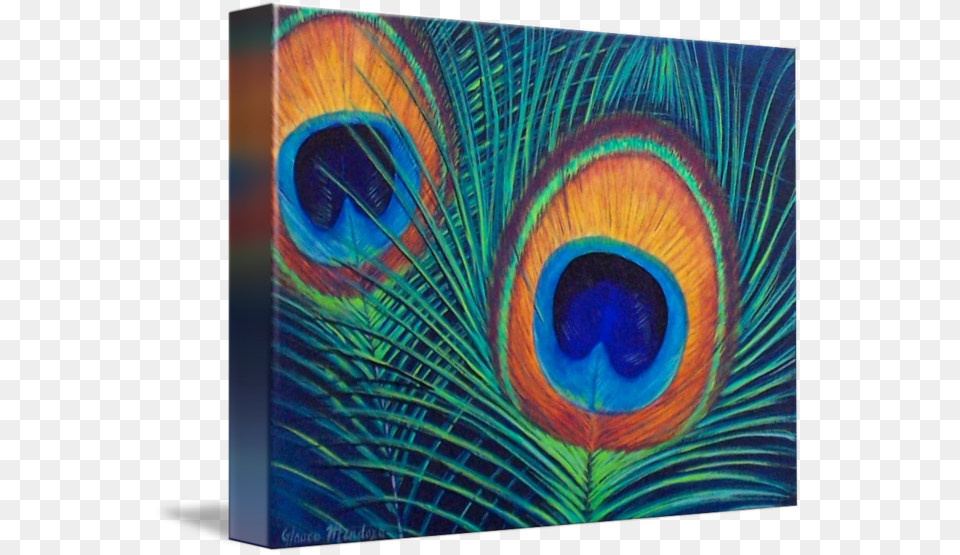 Peacock Feather Painting, Art, Modern Art, Canvas, Person Free Png Download