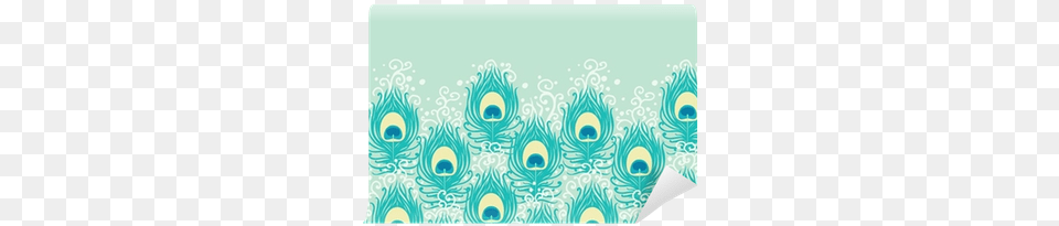 Peacock Feathers Vector Horizontal Seamless Pattern Peacock Feather Borders Hd, Art, Graphics, Floral Design, White Board Png