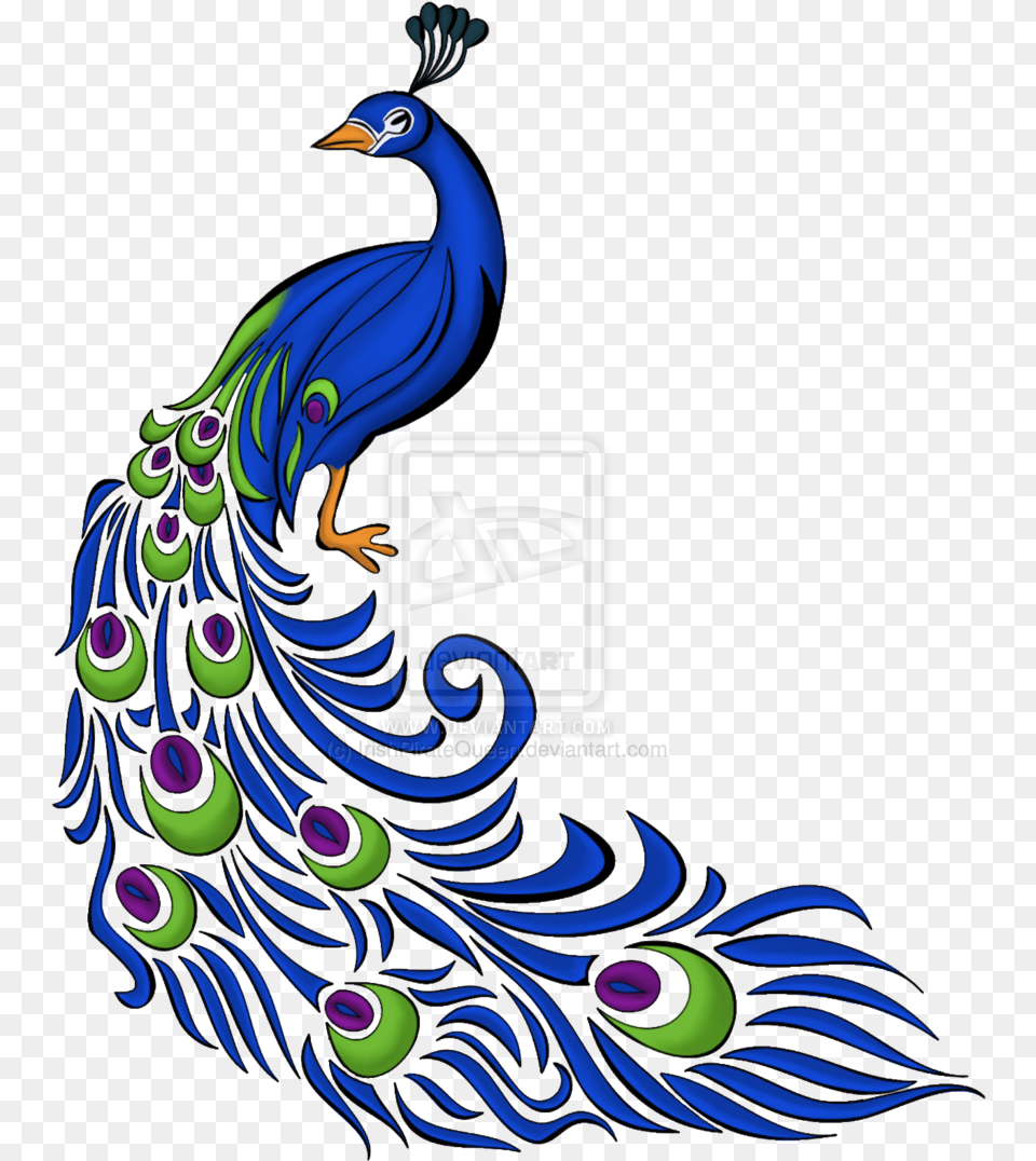 Peacock Motif By Irishpiratequeen Peacock Peacock Drawing Colour, Animal, Bird Free Transparent Png