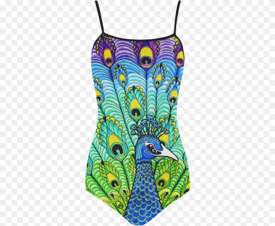 Peacock Strap Swimsuit, Clothing, Swimwear, Art, Person Free Png