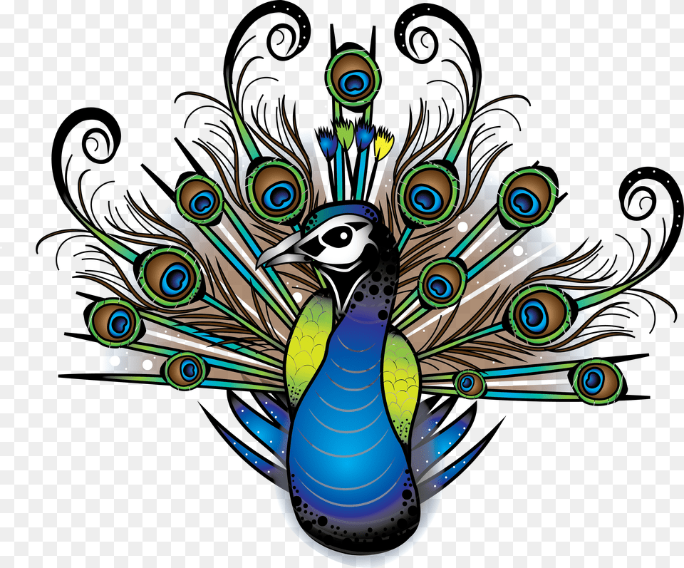 Peacock Tattoo Animal, Bird, Machine, Wheel Png Image