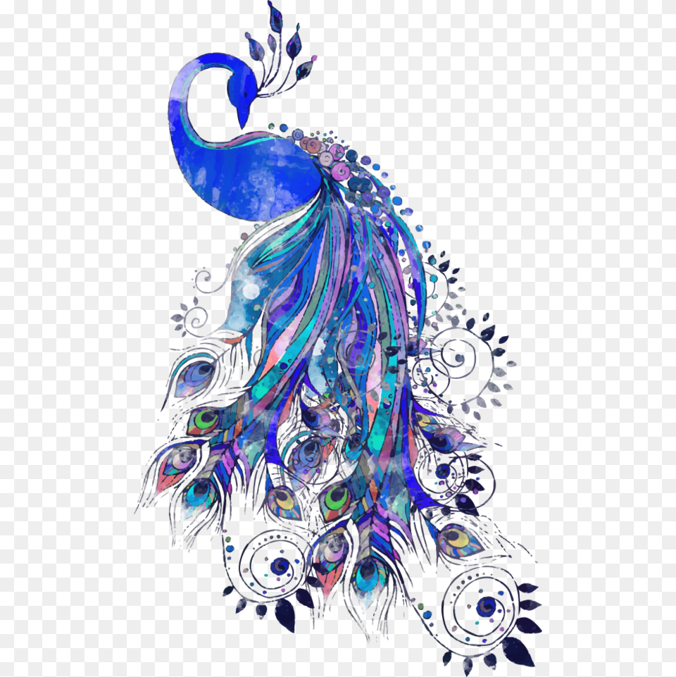 Peacock Watercolor Sublimation Transfer Peacock Painting On Wall, Art, Graphics, Pattern, Floral Design Png Image