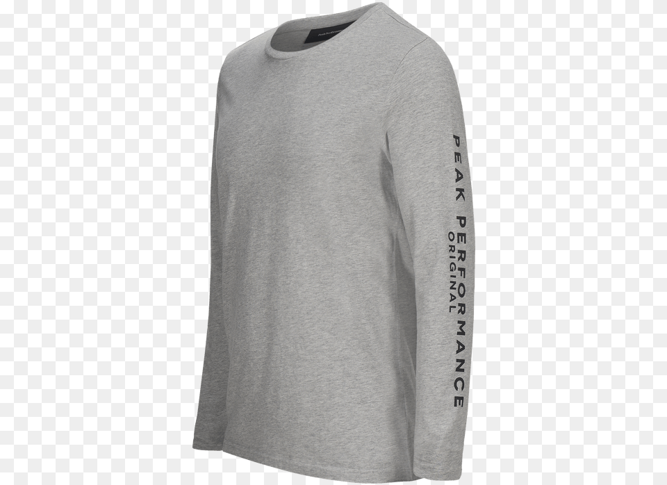 Peak Logo Ls Light Grey Online Global Deliveries, Clothing, Long Sleeve, Sleeve, T-shirt Png