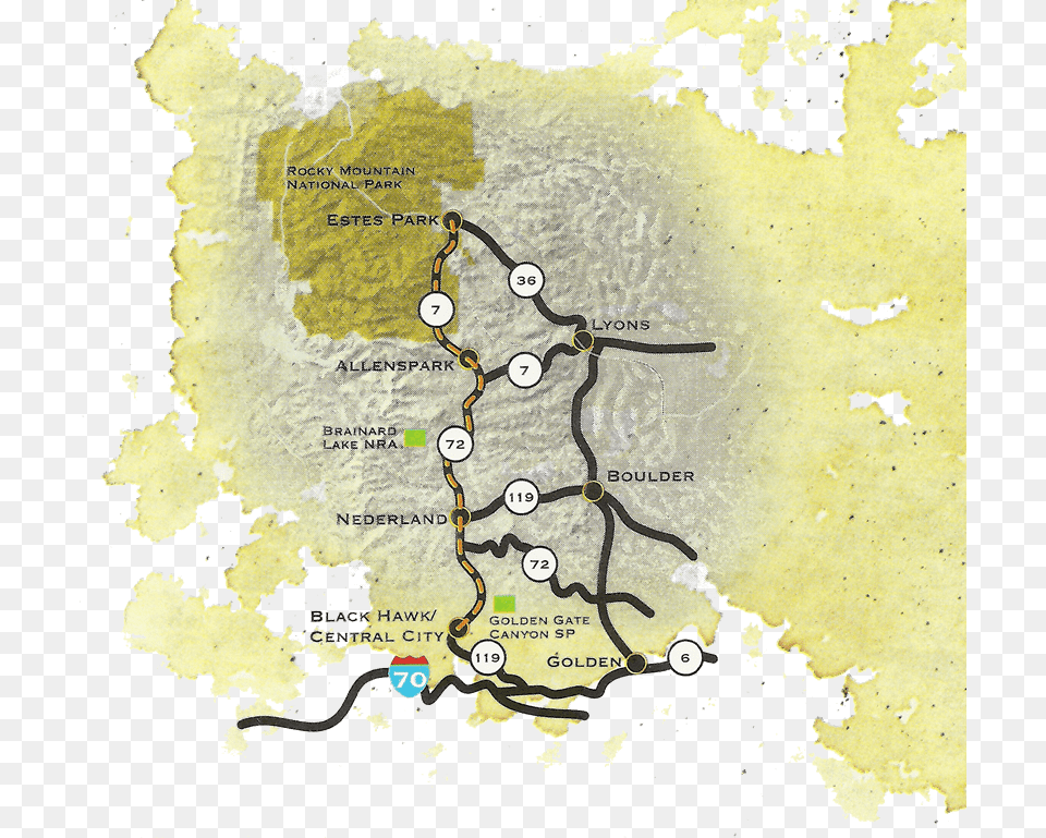 Peak To Peak Byway, Chart, Map, Plot, Atlas Free Png Download