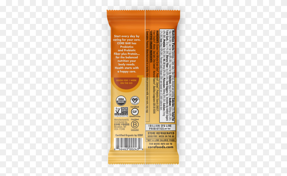 Peanut Butter 8 Bars 2 Oz Core Bars Nutrition, Bottle Free Png Download