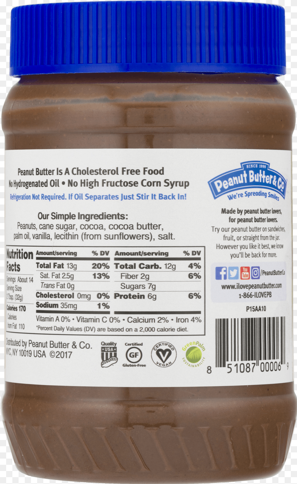 Peanut Butter Co Chocolate Nutrition, Food, Peanut Butter, Can, Tin Free Transparent Png