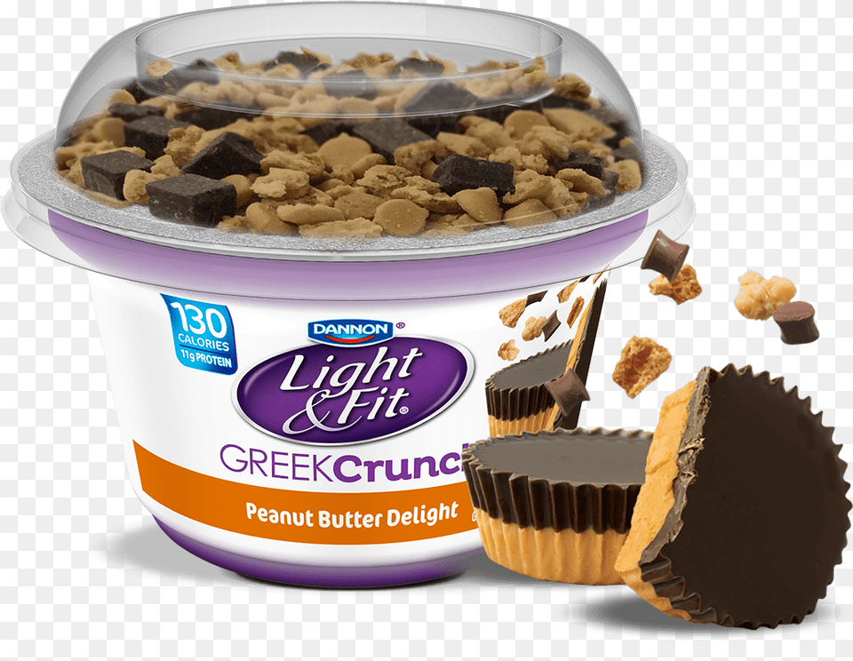 Peanut Butter Delight Nonfat Greek Yogurt Crunch, Cream, Dessert, Food, Ice Cream Png