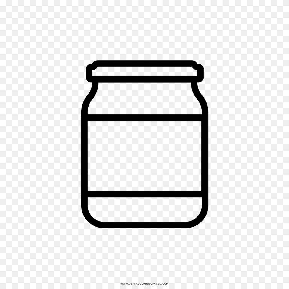Peanut Butter Jar Coloring, Gray Free Png Download