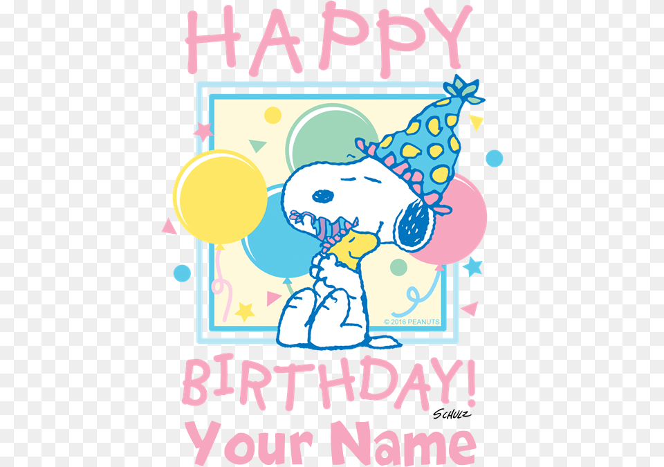 Peanuts Happy Birthday Pink Personalized Cap Snoopy Happy Birthday, People, Person, Greeting Card, Envelope Free Transparent Png