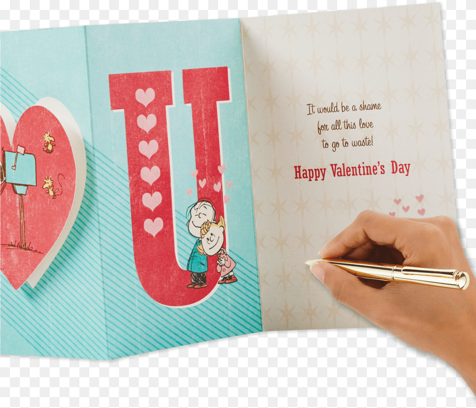 Peanuts I Heart U Valentine39s Day, Envelope, Greeting Card, Mail, Person Png Image