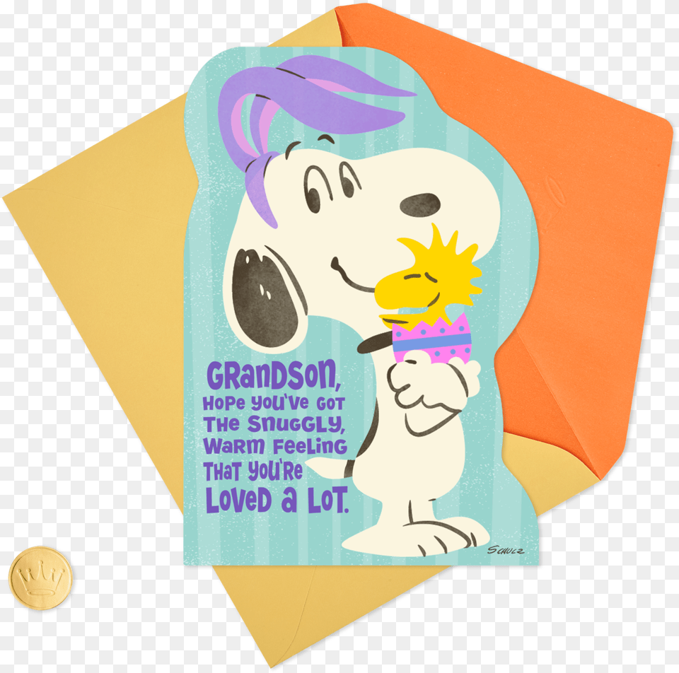Peanuts Snoopy With Bunny Ears And Woodstock In Egg Clipart Happy Easter Grandson Snoopy, Advertisement, Poster Free Png