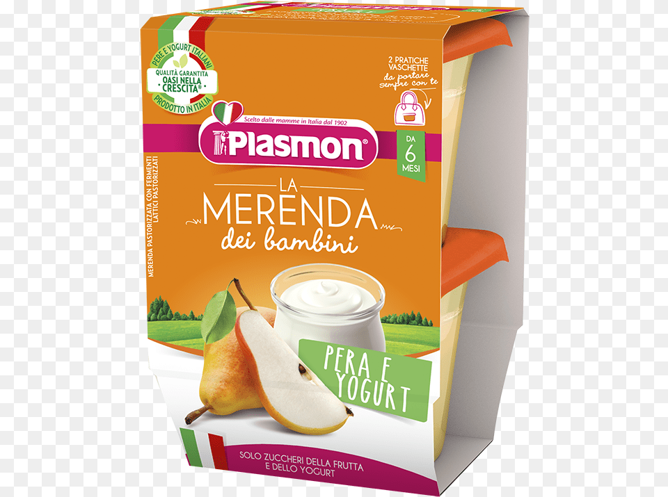 Pear And Yogurt Snack Yogurt E Biscotto Plasmon, Food, Fruit, Plant, Produce Free Transparent Png