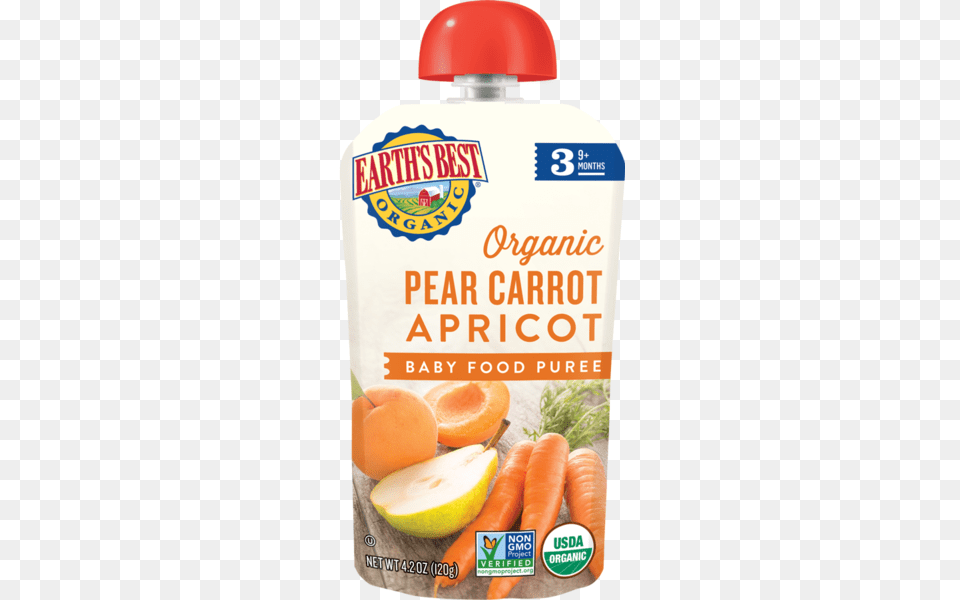 Pear Carrot Apricot Baby Food Puree Earth39s Best Carrot Apricot Pear Puree, Beverage, Juice, Plant, Produce Png