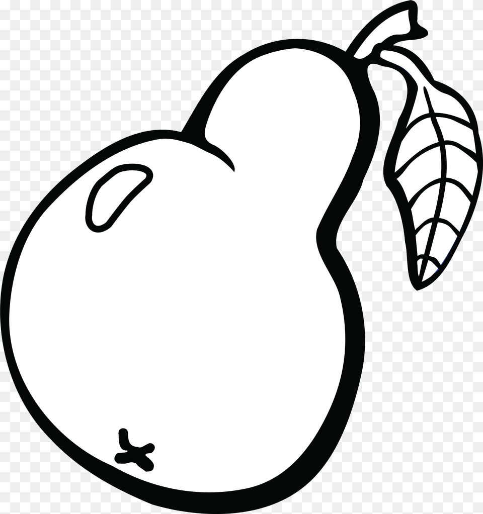 Pear Clipart Black And White Free Clipart Pear, Animal, Stencil, Bird, Beak Png