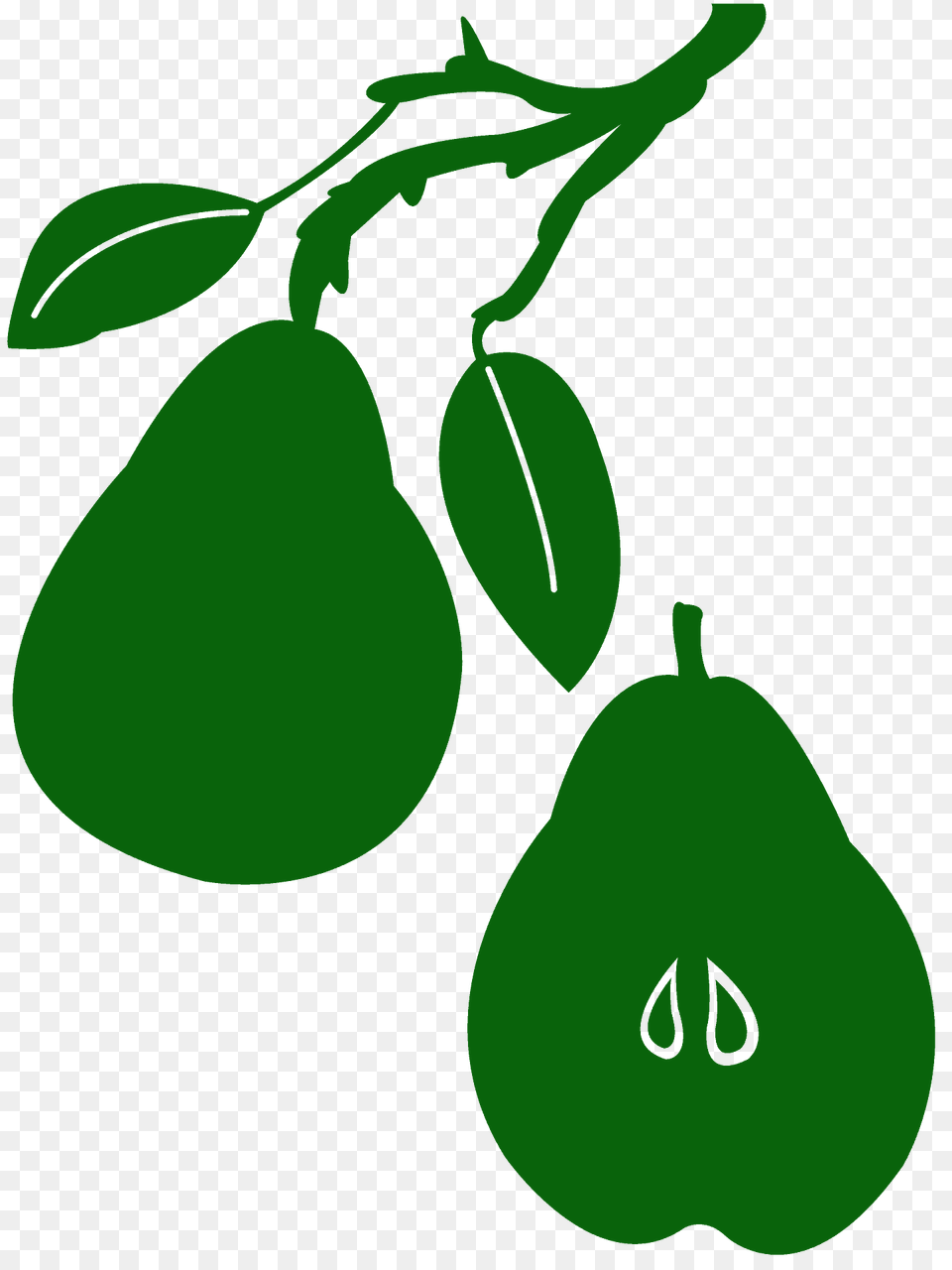 Pear Silhouette, Food, Fruit, Plant, Produce Free Png Download