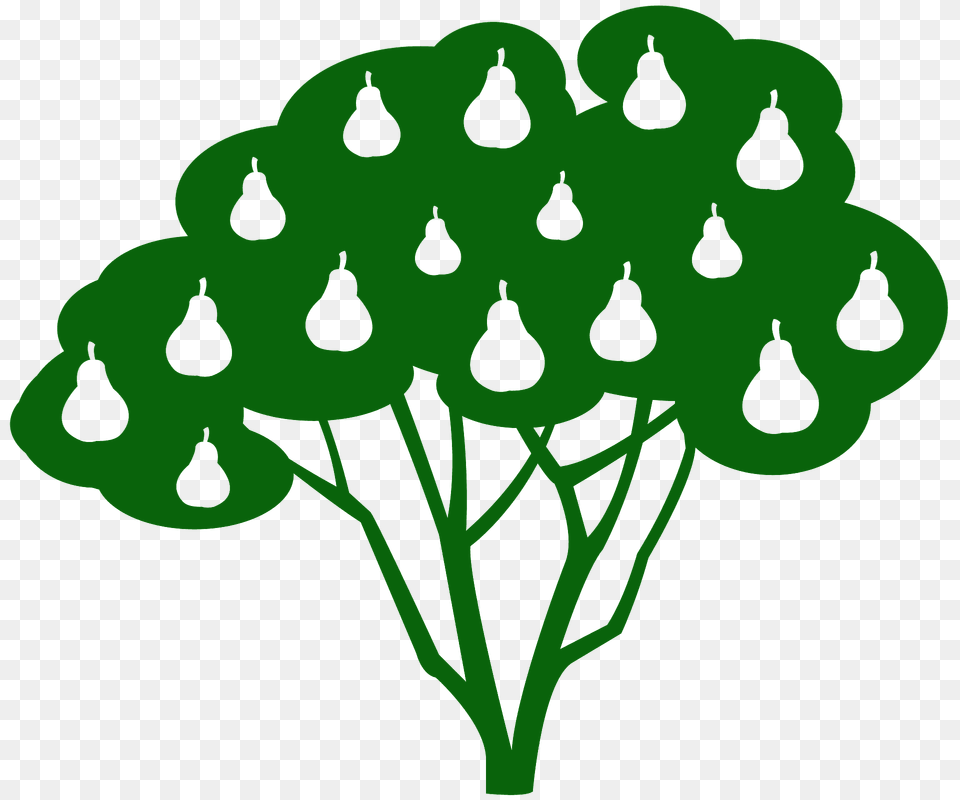 Pear Tree Silhouette, Green, Plant, Potted Plant, Food Png Image