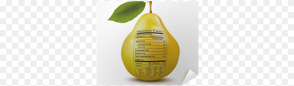 Pear With Nutrition Facts Label Pears Nutrition Value, Food, Fruit, Plant, Produce Free Png