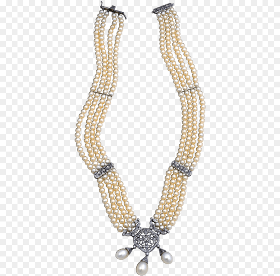 Pearl And Diamond Necklace Necklace, Accessories, Bead, Bead Necklace, Jewelry Png