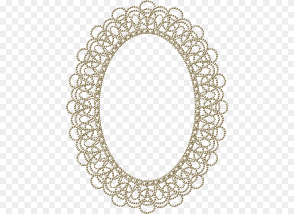 Pearl Border, Oval Png