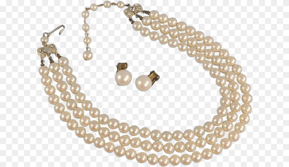 Pearl Clipart Three Strand Pearl Necklace, Accessories, Jewelry Free Png