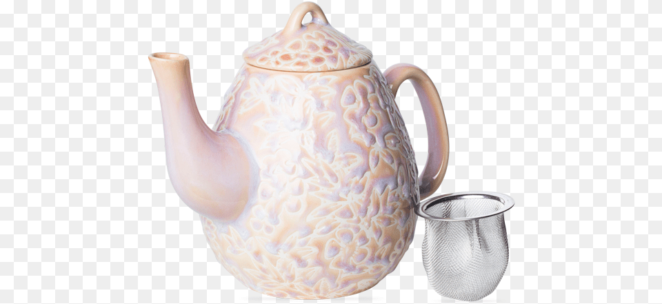 Pearl Drip Teapot Small Pink Teapot, Cookware, Pot, Pottery, Cup Png Image