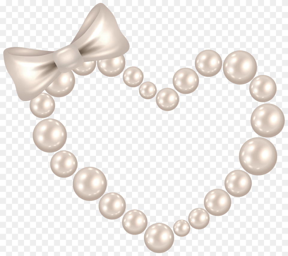 Pearl Heart With Bow Pearls Clip Art Free Png