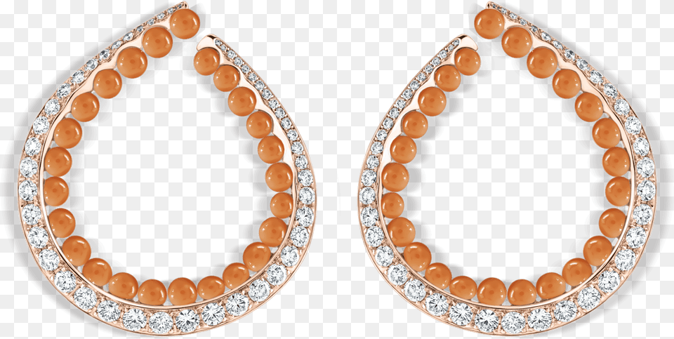 Pearl Rose Hoop Earrings Rose Gold Pr 09 001 Earrings, Accessories, Diamond, Earring, Gemstone Free Png Download