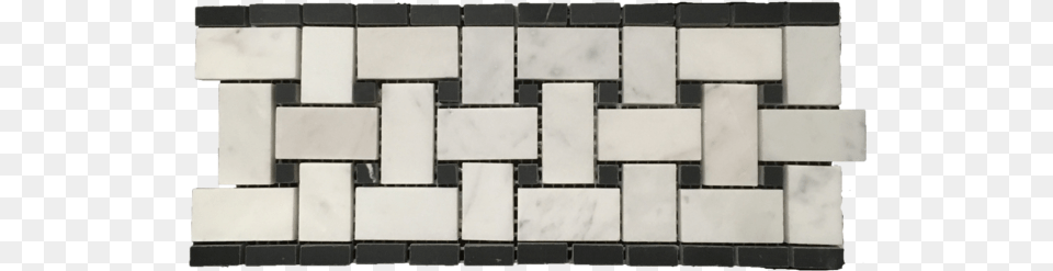 Pearl White Basketweave Border With 38quot Black Dot Basketweave, Tile, Architecture, Building, Floor Free Transparent Png