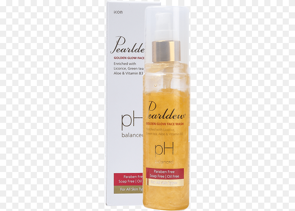 Pearldew Golden Glow Face Wash Cosmetics, Bottle, Perfume Png Image