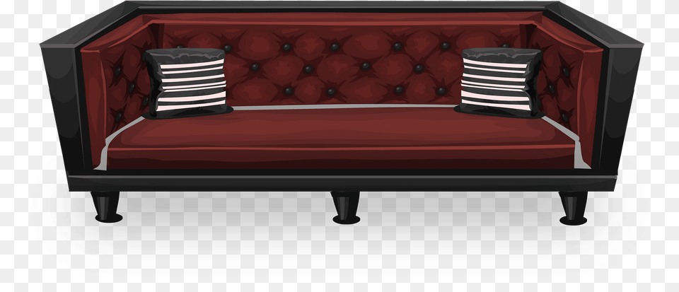 Pearly Red Quilted Sofa Clipart, Couch, Furniture, Cushion, Home Decor Free Png Download