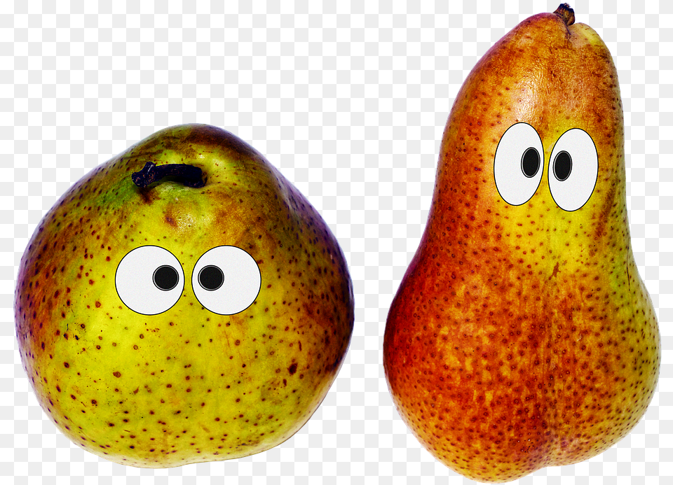 Pears Cheeky Rascal Fruit Face Funny Eyes, Apple, Food, Plant, Produce Free Transparent Png
