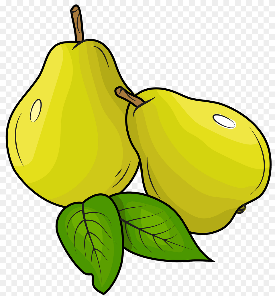 Pears With Leaves Clipart, Food, Fruit, Plant, Produce Png Image