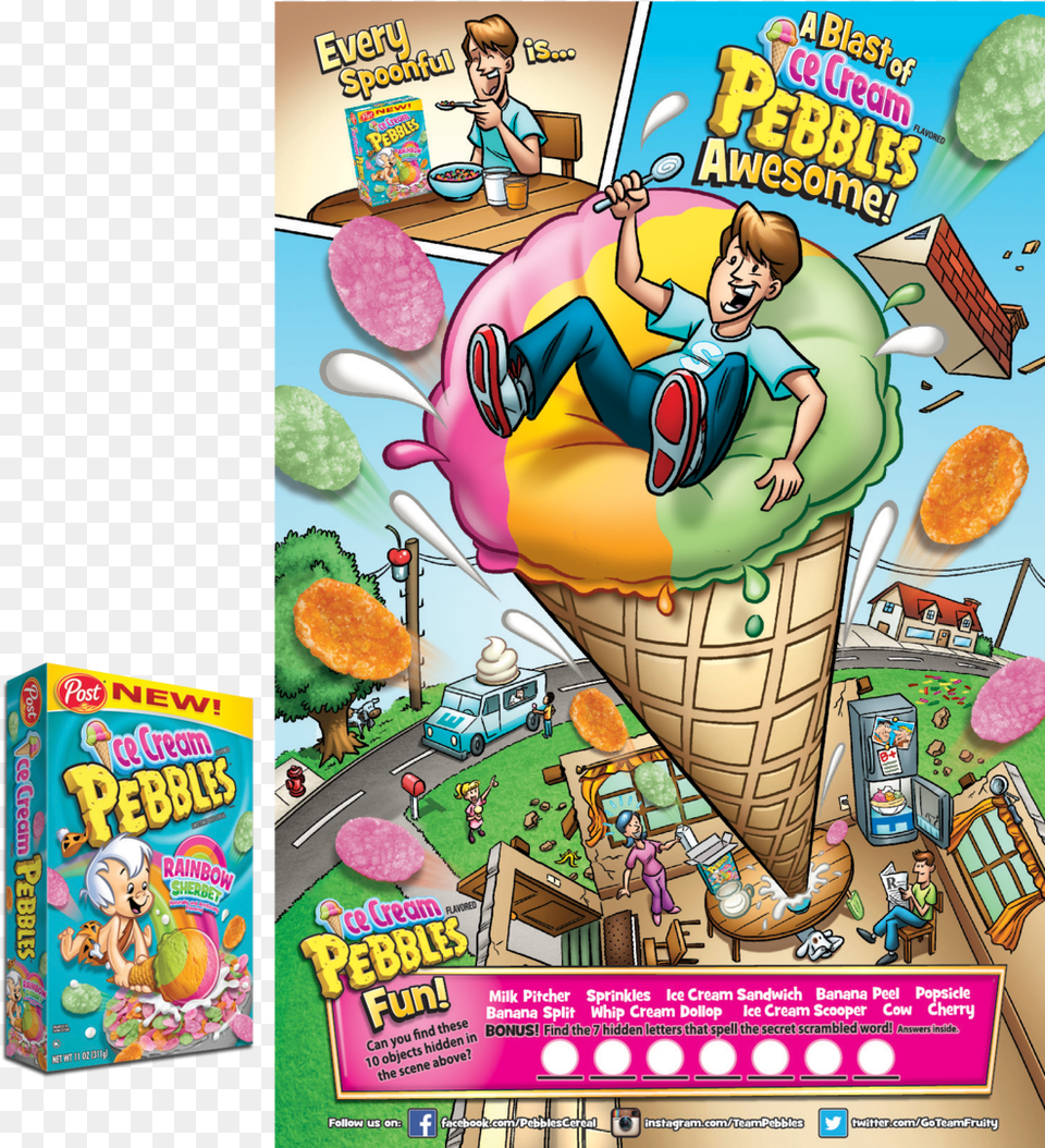 Peb Back Sherbet Ice Cream Cartoon, Publication, Book, Comics, Baby Png