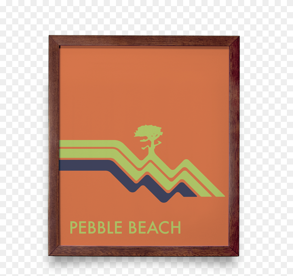 Pebble Beach Waves Orange Gicle Print, Blackboard Free Png Download