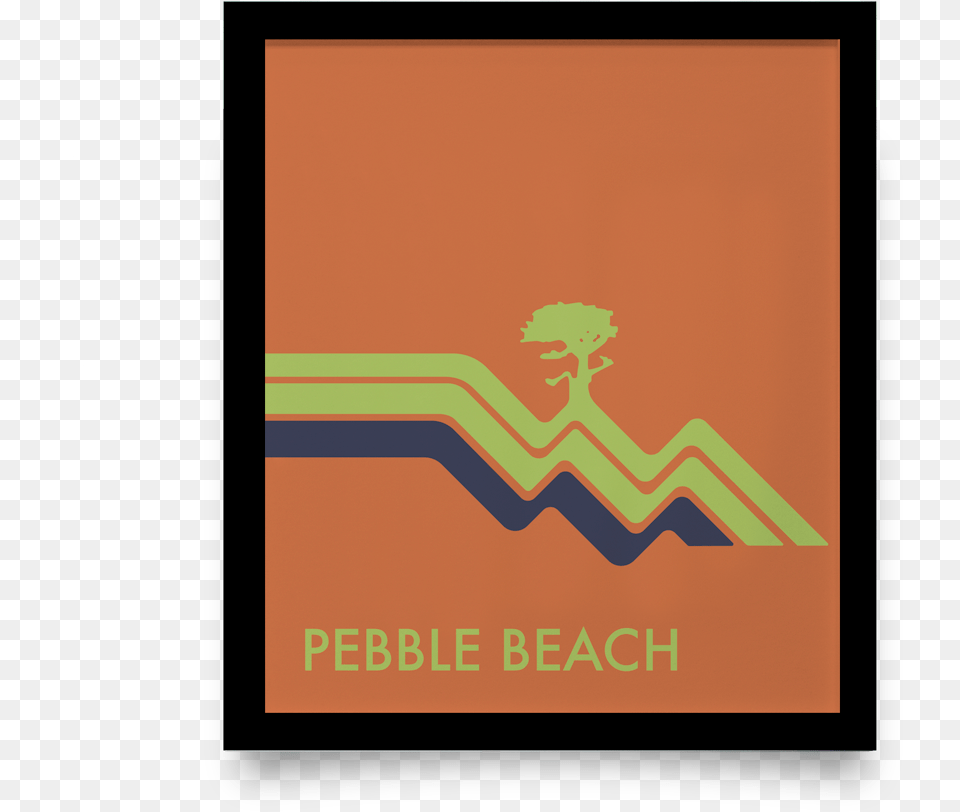 Pebble Beach Waves Orange Gicle Print Graphic Design, Logo, Advertisement, Poster Png