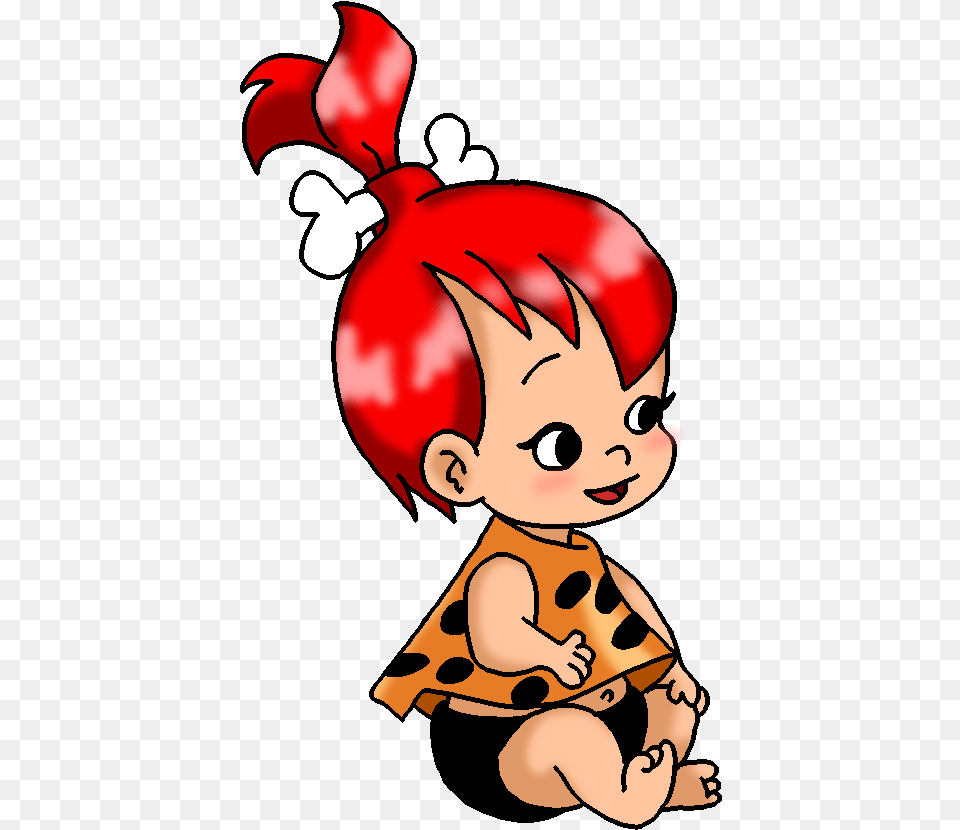 Pebble Clipart Flintstone Cute Pebbles Flintstone, Baby, Person, Cartoon, Face Png