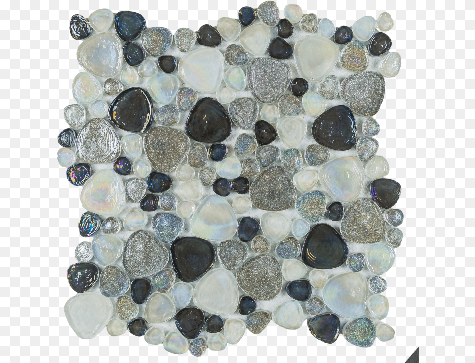 Pebble Pattern White And Multi Grey Melted Glass Mosaic Pebble Glass Mosaic, Accessories, Gemstone, Jewelry, Necklace Free Png