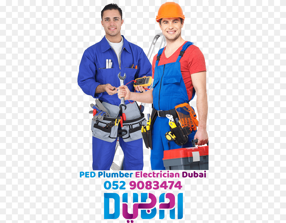 Ped Plumber Electrician Dubai Title Electrician Guy, Worker, Clothing, Hardhat, Helmet Free Png