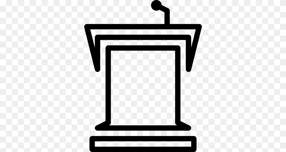 Pedestal Tribune Conference Speech Podium Education Icon, Gray Free Transparent Png