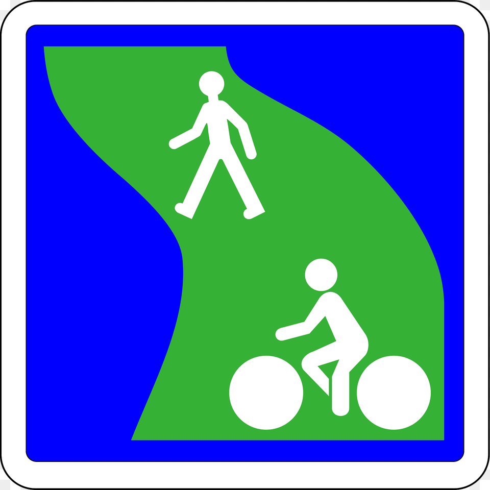 Pedestrian And Cycle Route Clipart, Person, Sign, Symbol Free Png