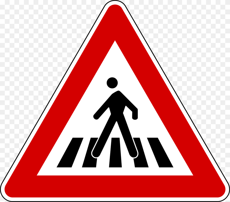 Pedestrian Crossing Ahead Clipart, Sign, Symbol, Road Sign Free Png