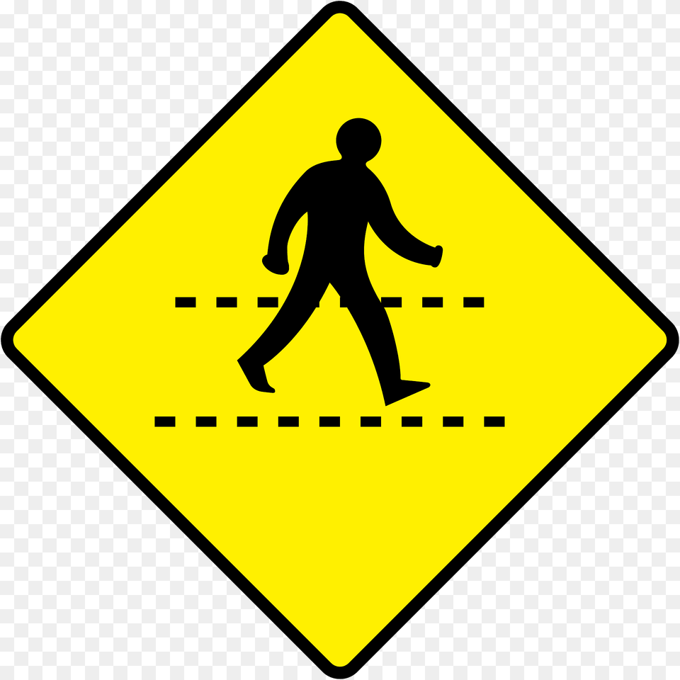 Pedestrian Crossing Ahead Sign In Ireland Clipart, Symbol, Adult, Male, Man Free Png