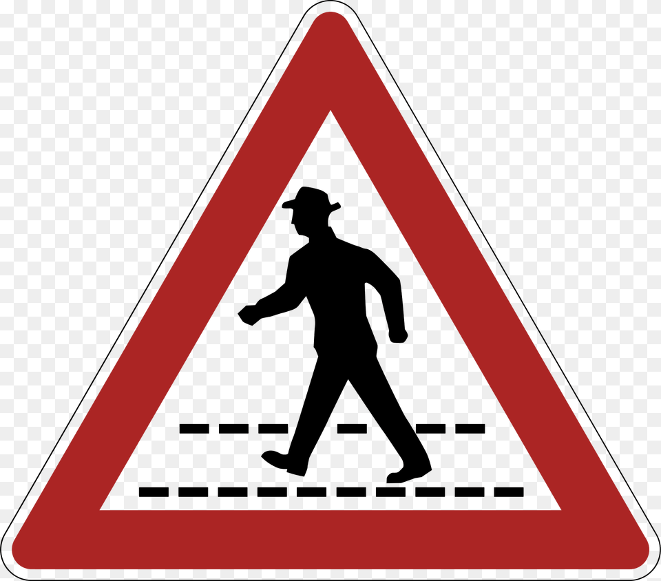 Pedestrian Crossing Clipart, Sign, Symbol, Adult, Male Free Png Download