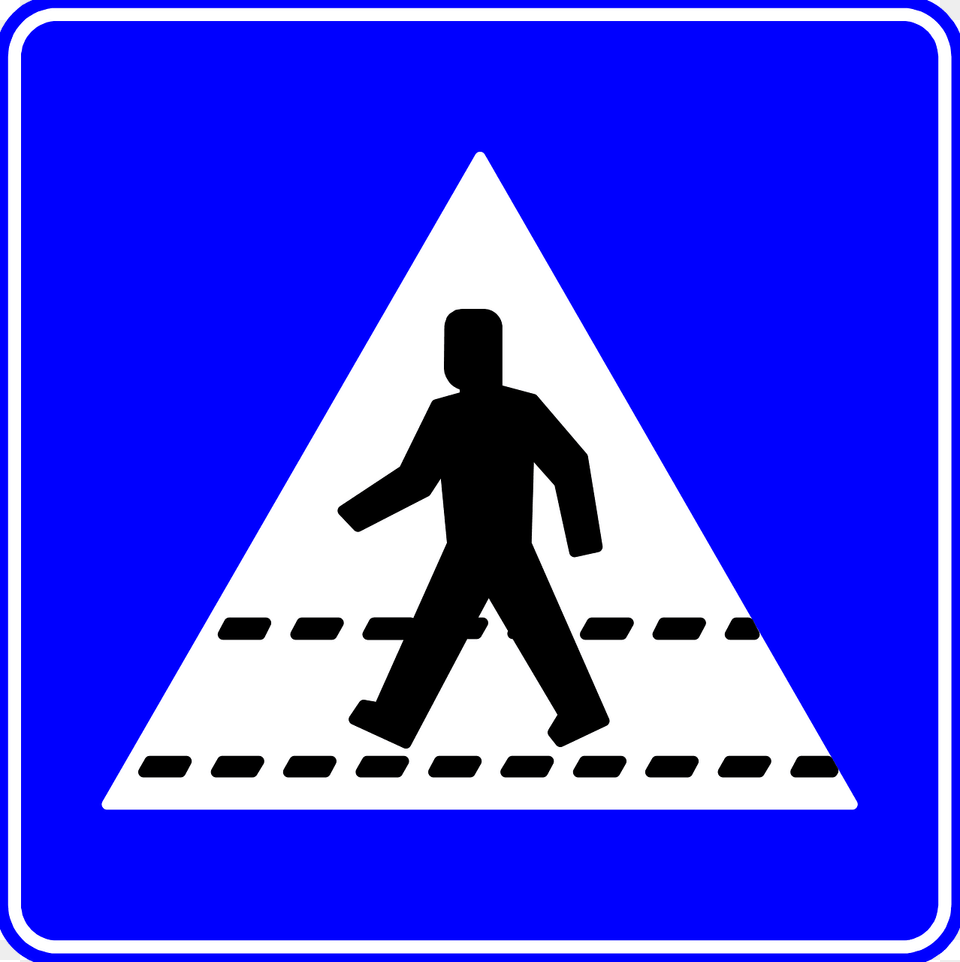 Pedestrian Crossing Sign In Belgium Clipart, Adult, Male, Man, Person Free Png Download
