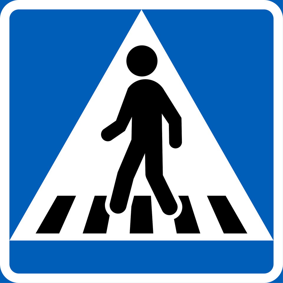 Pedestrian Crossing Sign In Finland Clipart, Road, Tarmac, Symbol, Adult Free Png Download