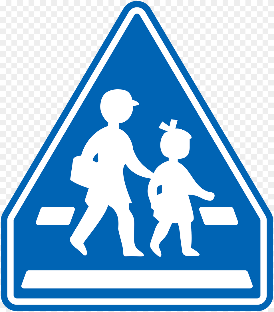 Pedestrian Crossing Sign In Japan Clipart, Symbol, Road Sign, Baby, Person Png Image